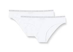 Emporio Armani Damen Bi-pack Brief Iconic Cotton Unterwäsche BI-PACK BRIEF, Weiß, S von Emporio Armani