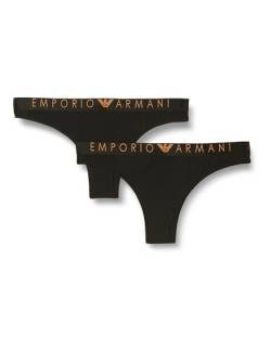 Emporio Armani Damen Emporio Armani Women's 2-pack Iconic Microfiber Brazilian Briefs, Schwarz, XL EU von Emporio Armani