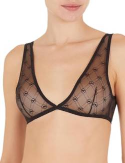 Emporio Armani Damen Emporio Armani Women's Bralette All Over Mesh Monogram Bra, Schwarz, XS EU von Emporio Armani