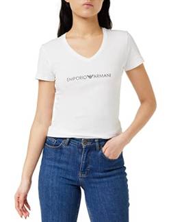 Emporio Armani Damen Emporio Armani Women's Icon Logoband T-shirt T Shirt, Weiß, L EU von Emporio Armani