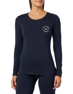 Emporio Armani Damen Emporio Armani Women's Long Sleeves T-shirt Essential Studs Logo T Shirt, Marine, M EU von Emporio Armani