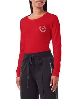 Emporio Armani Damen Emporio Armani Women's Long Sleeves T-shirt Essential Studs Logo T Shirt, Ruby Red, M EU von Emporio Armani
