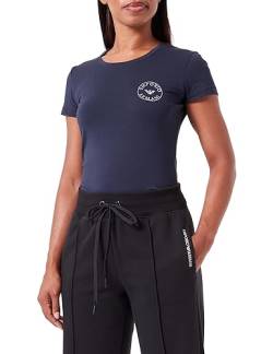 Emporio Armani Damen Emporio Armani Women's Round Collar T-shirt Essential Studs Logo T Shirt, Marine, XL EU von Emporio Armani