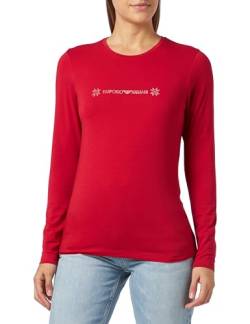 Emporio Armani Damen Emporio Armani Women's T-shirt Tartan Christmas Cotton T Shirt, Ruby Red, S EU von Emporio Armani