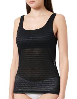 Emporio Armani Damen Emporio Armani Women's Tank All Over Logo Mesh T Shirt, Schwarz, M EU von Emporio Armani