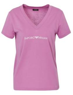 Emporio Armani Damen Emporio Armani Women's V Neck T-shirt Iconic Logoband T Shirt, Hortensia, M EU von Emporio Armani