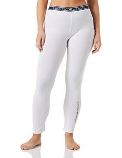 Emporio Armani Damen Iconic Logoband Leggings, Weiß, M EU von Emporio Armani