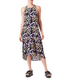 Emporio Armani Damen Long Dress Logo Print Swimwear Cover Up, Black/Pastel, S/M von Emporio Armani