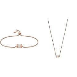 Emporio Armani Damen Rose Gold Edelstahl Halskette, polierte Ausführung Damen Rose Gold Edelstahl Armband, Innenlänge:160~235mm von Emporio Armani