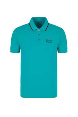 Emporio Armani EA7 Herren Poloshirt Core Identity Piqué Stretch - 8NPF06, Spectra Green, Large von Emporio Armani