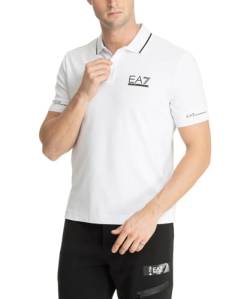Emporio Armani EA7 Herren Tennis Club Poloshirt aus Stretch-Baumwolle - (M, Weiß) von Emporio Armani