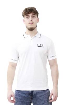 Emporio Armani EA7 Herren Tennis Club Poloshirt aus Stretch-Baumwolle - (S, Weiß) von Emporio Armani