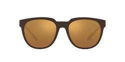 Emporio Armani Ea4205f Sonnenbrille für Herren, rund, Low Bridge Fit, Mattbraun/Braun Spiegel Gold, 57 mm von Emporio Armani