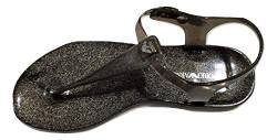 Emporio Armani Gummi oder Seegummi Tangasandale Artikel X3QS06 XL816 FLIP Flop PVC, M603 Black+Glitter Silver, EU 39 - UK 6 - USA 6,5 - CN 251/88 von Emporio Armani