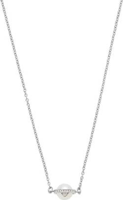 Emporio Armani Halskette Für Frauen Essential, Gesamtlänge:350+70mm Verstellbare Kette Größe Perle: 18X9mm Silber Edelstahl Halskette, EGS2837040 von Emporio Armani