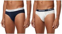 Emporio Armani Herren 111321cc717 Slip, Mehrfarbig ( Bianko / Marine 10410 ) XL EU von Emporio Armani