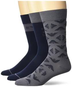 Emporio Armani Herren 3er-Pack Kurze Socken, Anthrazit Eagles/Marine/Marine, Einheitsgre von Emporio Armani