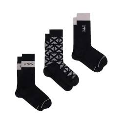 Emporio Armani Herren 3er-Pack Kurze Socken, Black Eagles/Black/Black, Einheitsgre von Emporio Armani