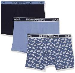 Emporio Armani Herren Emporio Armani Men's 3-pack Core Logoband Boxer Shorts, Oxford/Print Indigo/Marine, M EU von Emporio Armani