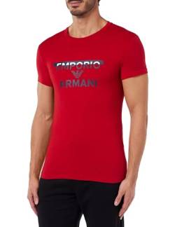 Emporio Armani Herren Emporio Armani Men's Crew Neck T-shirt Megalogo T Shirt, Rot, M EU von Emporio Armani
