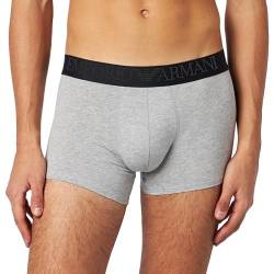 Emporio Armani Herren Emporio Armani Men's Rubber Pixel Logo Trunks, Light Grey Melange, L EU von Emporio Armani