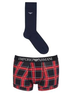 Emporio Armani Herren Emporio Armani Men's Trunk+socks Tartan Mix Gift Set Trunks, Check/Marine, L EU von Emporio Armani