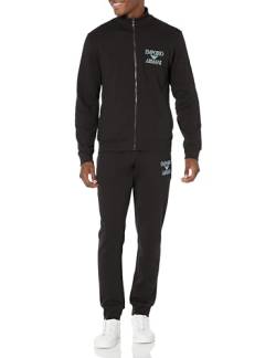 Emporio Armani Herren Emporio Armani Men's Zipped Sweatshirt+trousers Iconic Terry Sweater Trousers, Schwarz, M EU von Emporio Armani