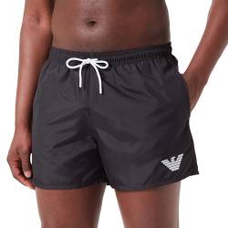 Emporio Armani Herren Essential Eagle Logo Boxer Swim Trunks, Black, 56 von Emporio Armani