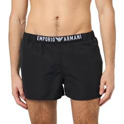 Emporio Armani Herren Logoband Boxer Swim Trunks, Black, 52 von Emporio Armani