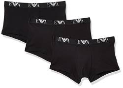 Emporio Armani Herren Men's Basic - Essential Monogram 3-pack Trunk Boxershorts, Black/Black/Black, S von Emporio Armani