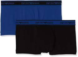 Emporio Armani Herren Men's Stretch Cotton 2 Pack Trunk Badehose, Schwarz/Mazarine, Large (2er Pack) von Emporio Armani