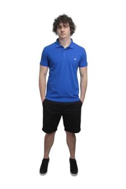 Emporio Armani Herren-Poloshirt, Kurzarmshirt mit Kragen und Knöpfen, Reine Baumwolle Artikel 211804 4R482 Poloshirt s/arm, 03233 Royal, L von Emporio Armani