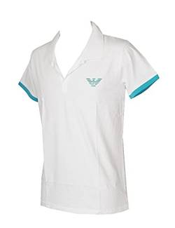 Emporio Armani Herren Poloshirt Kurzarm mit Kragen Artikel 211047 4P466 Polo MC, 00010 Bianco - White, 50 von Emporio Armani