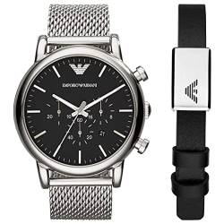 Emporio Armani Herren Quarz-Chronograph Uhr mit Armband AR80062SET von Emporio Armani