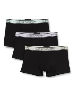 Emporio Armani Herren Stretch Cotton Core Logoband 3-Pack Trunk, Black/Black/Black, M (3er Pack) von Emporio Armani