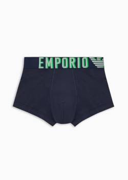 Emporio Armani Herren Stretch Cotton Megalogo Trunks, Marine, L von Emporio Armani