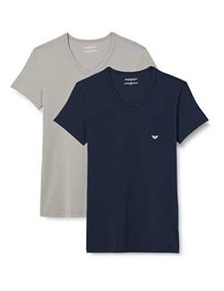 Emporio Armani Herren Unterhemd 111512CC717, 2er Pack, Mehrfarbig (GRIGIO/MARINE 13742),Small (Herstellergröße: S) von Emporio Armani