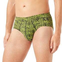 Emporio Armani Men's Brief All Over Bold Logo, Solid Blue/Lime, X-Large von Emporio Armani