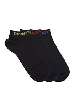 Emporio Armani Men's Casual 3-Pack 3 Pack Sneaker Socks, Black/Black/Black, L/XL von Emporio Armani
