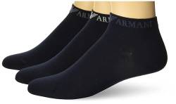 Emporio Armani Men's Casual 3-Pack 3 Pack Sneaker Socks, Marine/Marine/Marine, L/XL von Emporio Armani