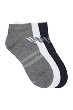 Emporio Armani Men's Casual 3-Pack 3 Pack Sneaker Socks, Marine/White/Grey Melange, L/XL von Emporio Armani
