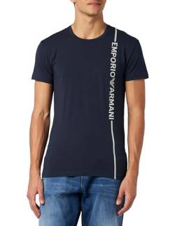 Emporio Armani Men's Crew Neck T-Shirt Side Logo, Marine, Small von Emporio Armani