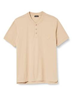 Emporio Armani Men's Eagle Patch Short Sleeve Shirt Polo, Sand Yellow, XXL von Emporio Armani