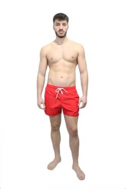 Emporio Armani Men's Embroidery Logo Boxer Short Swim Trunks, Ruby Red, 48 von Emporio Armani