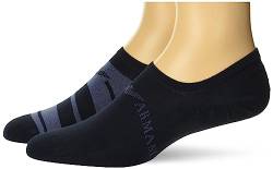 Emporio Armani Men's Gifting 2-Pack Footie Socks, Marine/Stripe Denim, TU von Emporio Armani