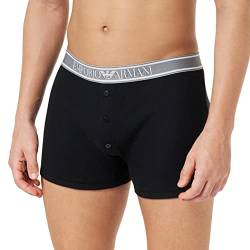 Emporio Armani Men's Ribbed Stretch Cotton Boxer Shorts, Black, M von Emporio Armani