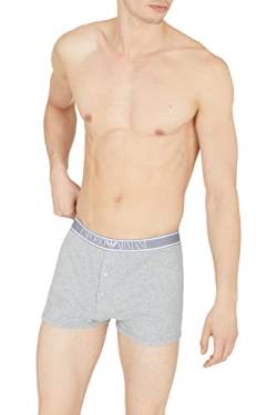 Emporio Armani Men's Ribbed Stretch Cotton Boxer Shorts, Light Grey Melange, S von Emporio Armani