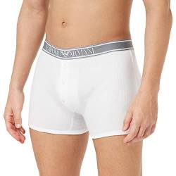 Emporio Armani Men's Ribbed Stretch Cotton Boxer Shorts, White, XL von Emporio Armani