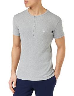 Emporio Armani Men's Ribbed Stretch Cotton Sweater, Light Grey Melange, S von Emporio Armani