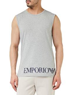 Emporio Armani Men's Shiny Big Logo T-Shirt, Light Grey Melange, S von Emporio Armani